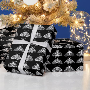 Moths in Black, White and Grey Wrapping Paper