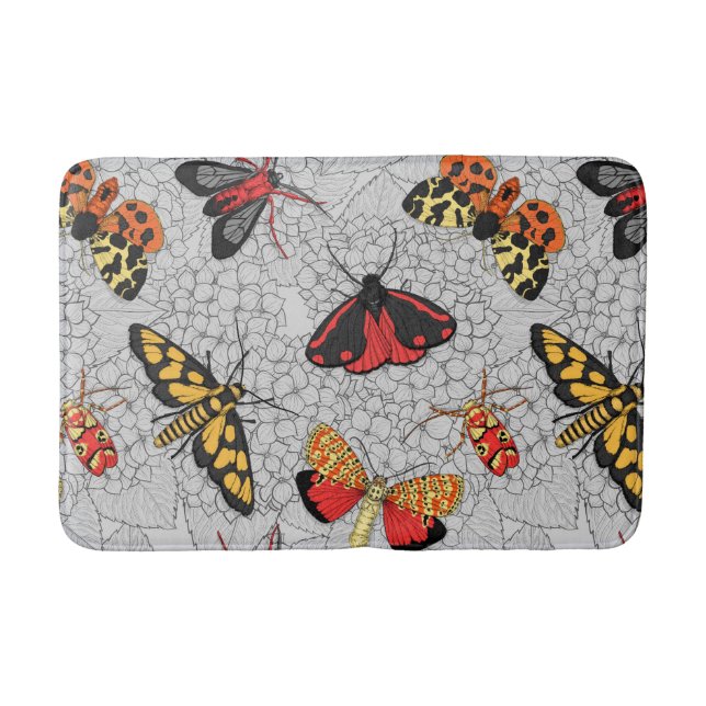 Moths on hydrangea bath mat (Front)
