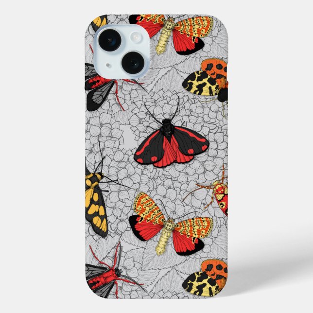 Moths on hydrangea Case-Mate iPhone case (Back)