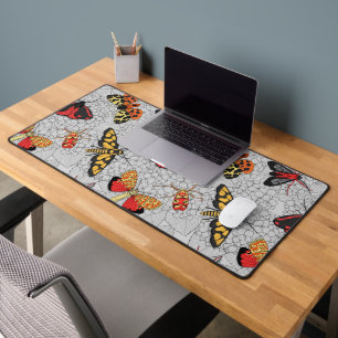 Moths on hydrangea desk mat