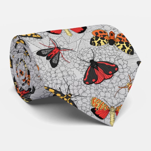 Moths on hydrangea tie (Rolled)