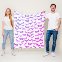 Moths Pattern Pink Blue Purple