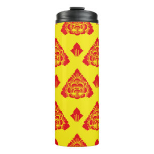 Motif Bali, Indonesia. with modern colours. Vintag Thermal Tumbler