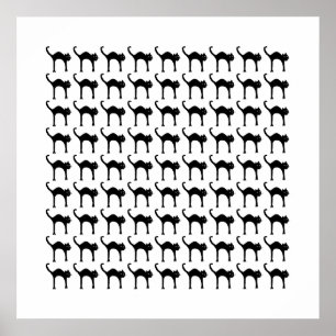 motif chat noir poster