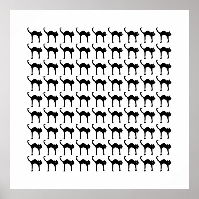 motif chat noir poster (Front)