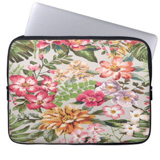 motif de fleurs rétro aquarelle sans soudure  laptop sleeve