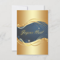 Motif de Noël or avec fond bleu