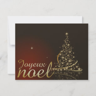 Motif de Noël rouge avec arbre de Noël doré Invitation