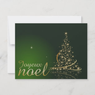 Motif de Noël vert avec arbre de Noël doré Invitation