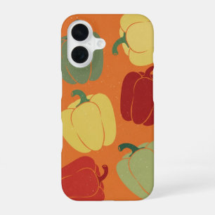 Motif de Poivrons Stylisés Vintage iPhone 16 Case