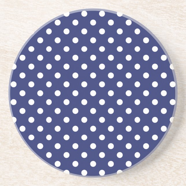 Motif Peas Blanc Marine Blue Coaster (Front)