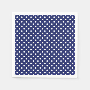 Motif Peas Blanc Marine Blue Napkin