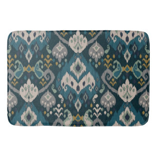 Motifs African boho paisley Floral Ikat pattern Bath Mat