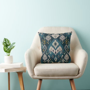 Motifs African boho paisley Floral Ikat pattern Cushion