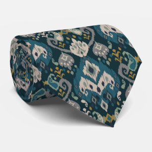Motifs African boho paisley Floral Ikat pattern Tie