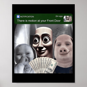 Motion At Front Door Tung Sahur Pig Man Meme Ai Poster