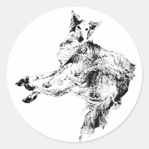 Motion Captured – Silken Windhound Classic Round Sticker