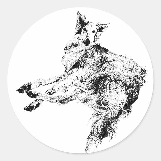 Motion Captured – Silken Windhound Classic Round Sticker (Front)