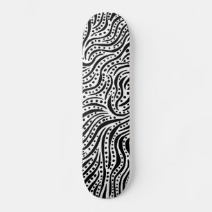 Motion on the Water - Black on Wood Skateboard