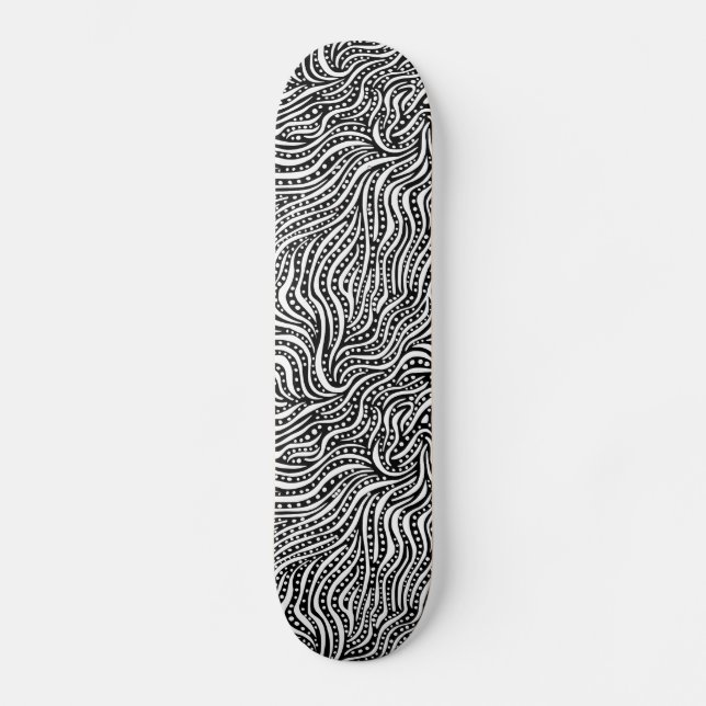 Motion on the Water V2 - White on Black Skateboard (Front)