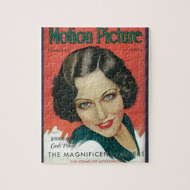 Motion Picture February 1931 Gloria Swanson cover Jigsaw Puzzle (Vertical)