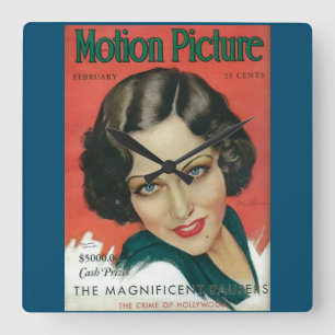 Motion Picture February 1931 Gloria Swanson cover Square Wall Clock