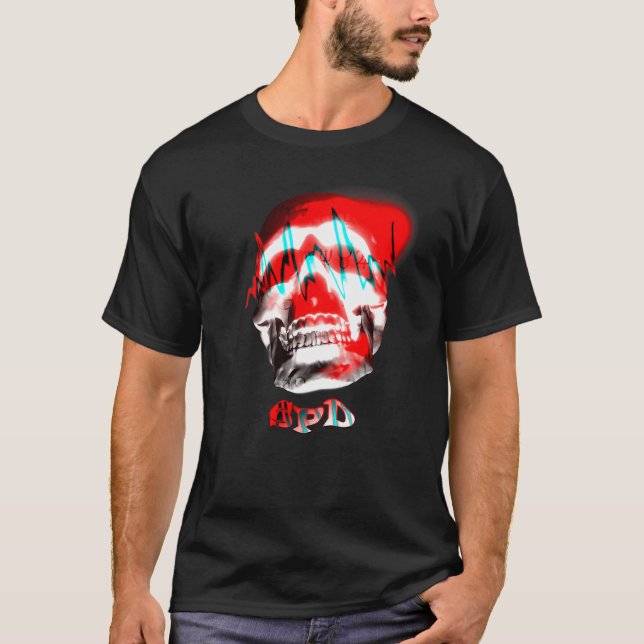 Motion Wave Frequency Skull T-Shirt (Front)