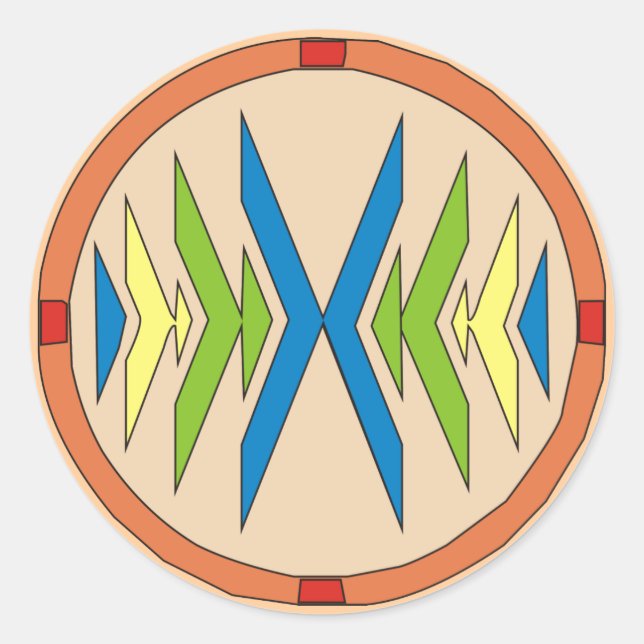 Motiv Indianer theme native american Classic Round Sticker (Front)