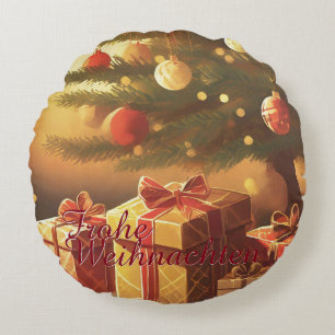 Motiv, mit Geschenken unterm Weihnachtsbaum 37016 Round Cushion