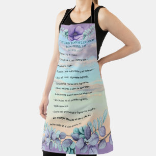 Motivacional Biblico Marcos 10:27Azul Lila Apron