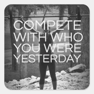 Motivaitonal Fitness Gym Square Sticker