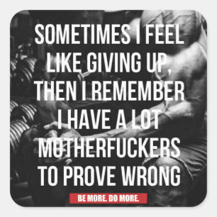 Motivaitonal Fitness Gym Square Sticker