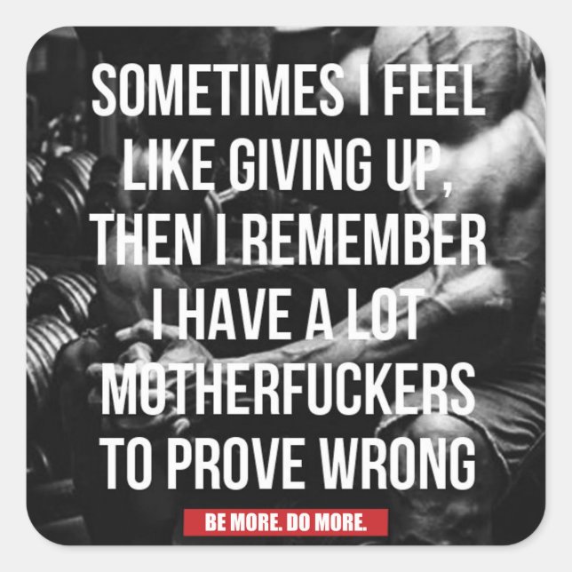 Motivaitonal Fitness Gym Square Sticker (Front)