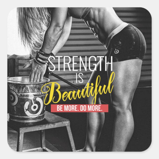 Motivaitonal Fitness Gym Square Sticker (Front)