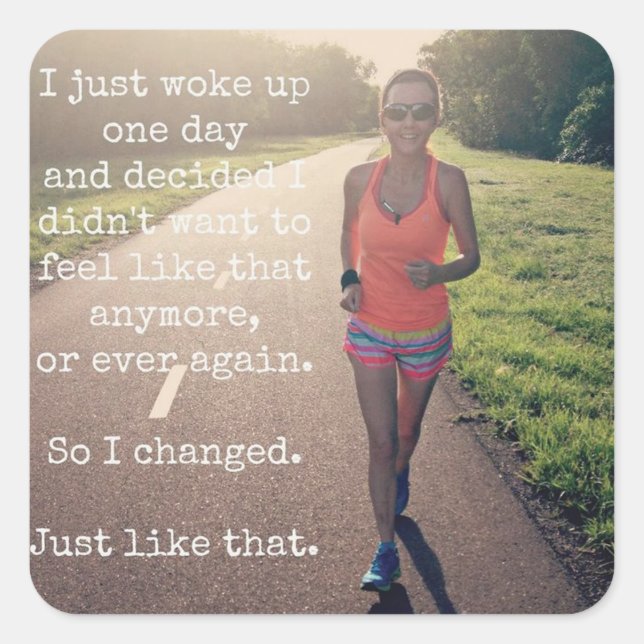 Motivaitonal Fitness Gym Square Sticker (Front)