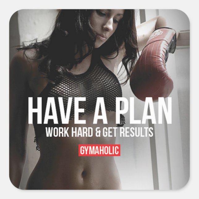 Motivaitonal Fitness Gym Square Sticker (Front)