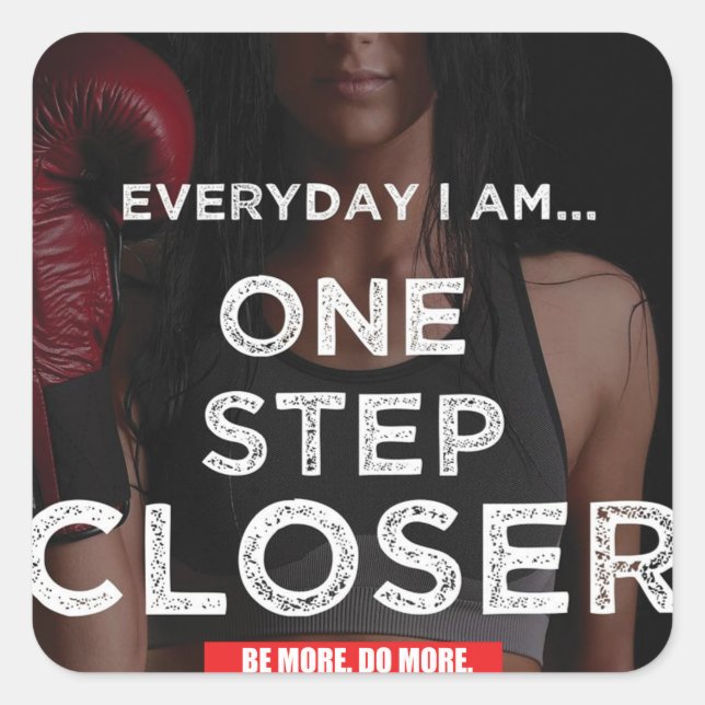 Motivaitonal Fitness Gym Square Sticker (Front)