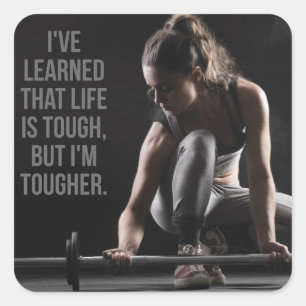 Motivaitonal Fitness Gym Square Sticker