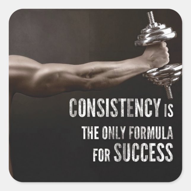 Motivaitonal Fitness Gym Square Sticker (Front)