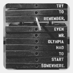 Motivaitonal Fitness Gym Square Sticker