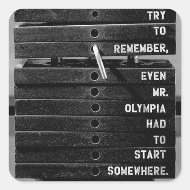 Motivaitonal Fitness Gym Square Sticker (Front)