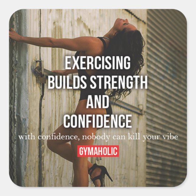 Motivaitonal Fitness Gym Square Sticker (Front)
