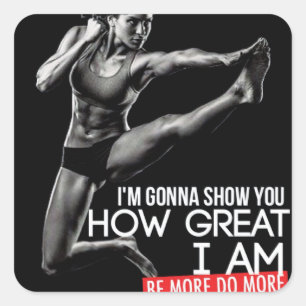 Motivaitonal Fitness Gym Square Sticker