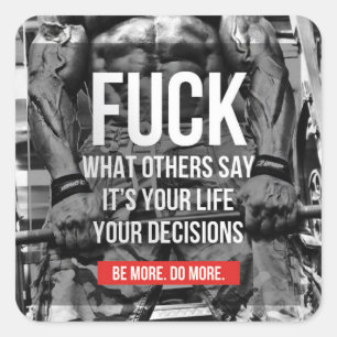 Motivaitonal Fitness Gym Square Sticker