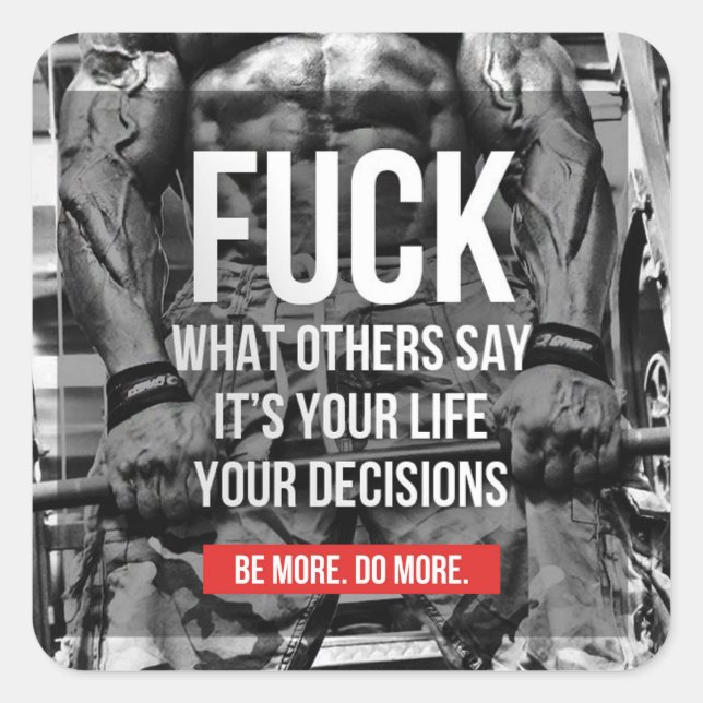 Motivaitonal Fitness Gym Square Sticker (Front)