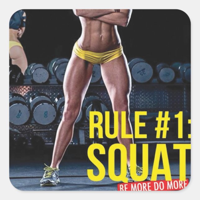 Motivaitonal Fitness Gym Square Sticker (Front)
