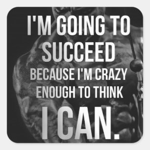 Motivaitonal Fitness Gym Square Sticker