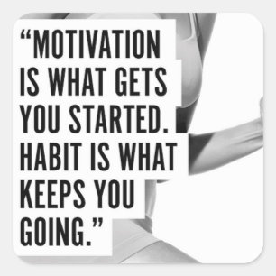 Motivaitonal Fitness Gym Square Sticker