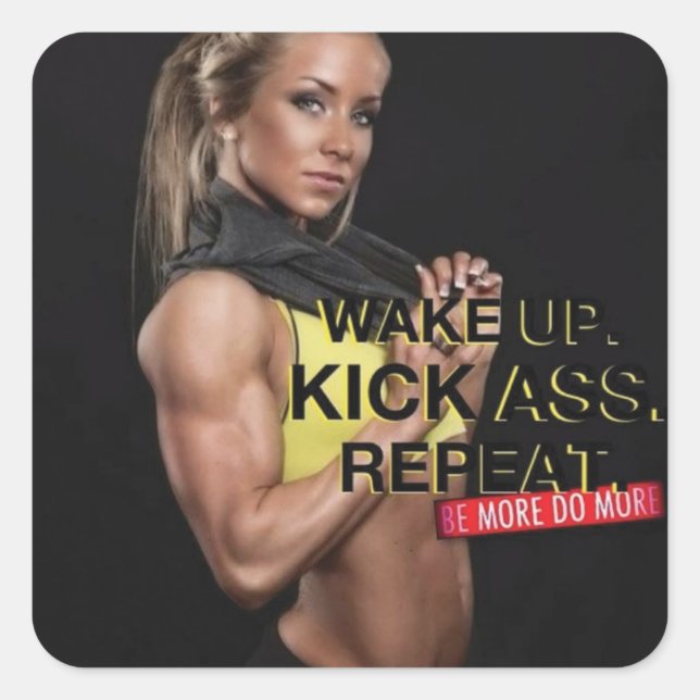 Motivaitonal Fitness Gym Square Sticker (Front)