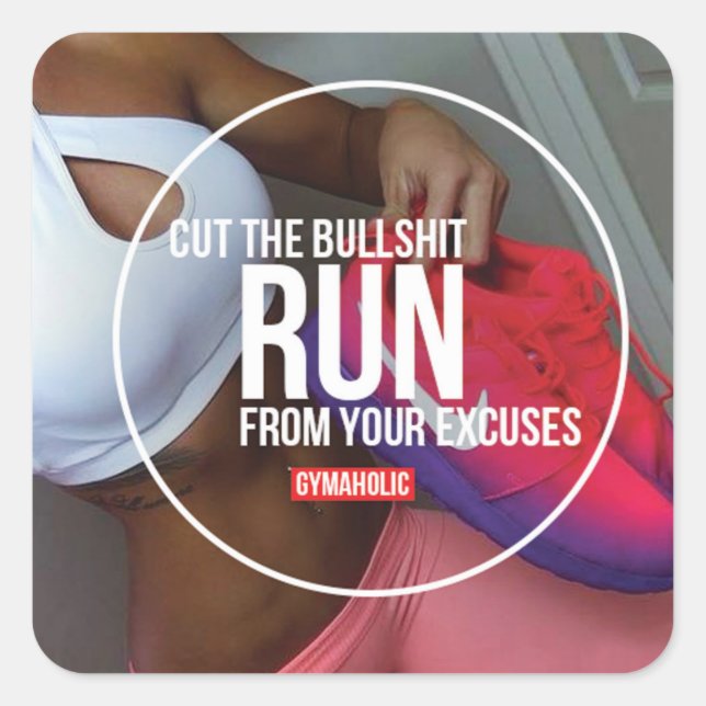 Motivaitonal Fitness Gym Square Sticker (Front)